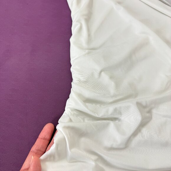 NWOT Express Body Contour Double Layer Off The Shoulder Ruched Tee Size S - Picture 8 of 9